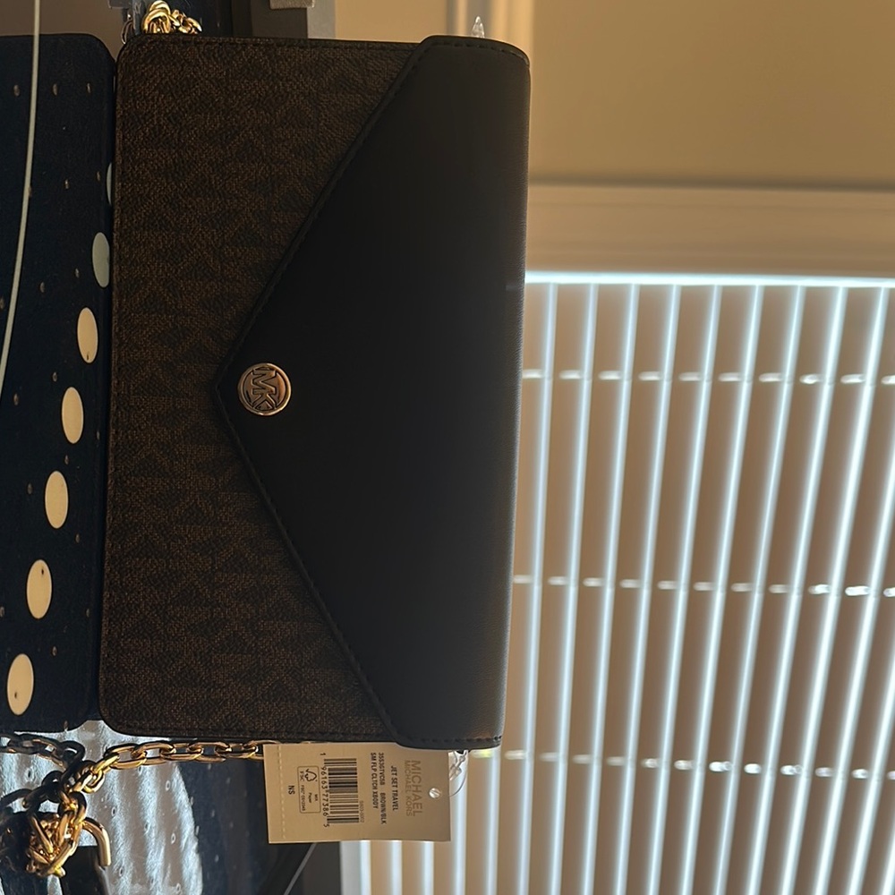 Michael Kors Black and Brown Crossbody Bag